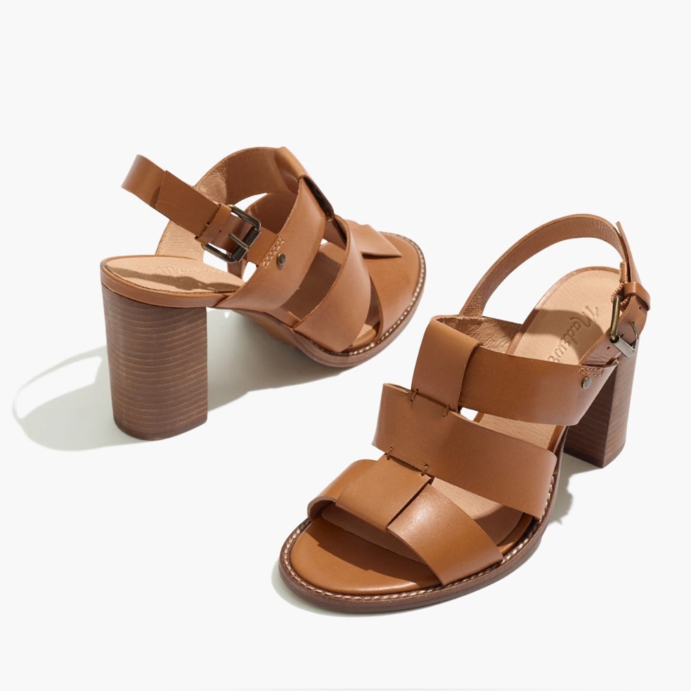 Madewell Woven High Heel Sandals Strappy Leather “The Gail Sandal” - Size 7.5